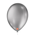 Balão N9 Metallic Balloons Prateado Pacote com 25 unidades São Roque