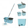 Balde Centrífuga com Mop Premium Esfregão Limpeza Prática Azul Turquesa Mor