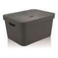 Caixa Organizadora Cube com Tampa Ou Martiplast GD 46x36x24,5cm Chumbo CC650