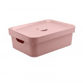 Caixa Organizadora Cube com Tampa Ou Martiplast MD 36,5x27,5x13cm Rosa Quartzo CC350