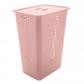 Cesta De Roupa Com Tampa Ou Martiplast 41x31x55cm Rosa Quartzo CO570