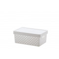 Cesto Organizador com Tampa 19X29cm Branco Quadratta Paramount