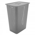 Cesta De Roupa com Tampa Ou Martiplast 41x31x55cm Chumbo CO570