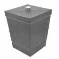 Lixeira com Tampa Cinza 20X20X26cm Stolf