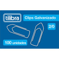 Clips 2/0 Galvanizado com 100 unidades Tilibra