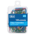 Clips 2/0 Colorido D302 com 100 unidades Tilibra