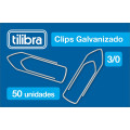 Clips 3/0 Galvanizado com 50 unidades Tilibra
