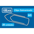 Clips 8/0 Galvanizado com 25 unidades Tilibra