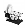 Escorredor de Louças 2 Andares com Bandeja Preto Future