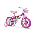 Bicicleta Infantil Flower Nathor Aro 12 Rosa