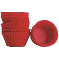 Forma de Cupcake e Muffin de Silicone com 12 Mor 7x7x3cm Vermelha 008511