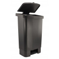Lixeira de Pedal 50 litros Preta 32X43X70cm Dellaplast