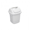 Lixeira Basculante 10 litros Branca 24x24x33cm Plasvale