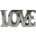 Palavra Love Decorativa Prateada Lyor