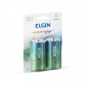 Pilha Alcalina tipo D 2 Pilhas 1,5V Elgin