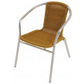 Cadeira Poltrona de Alumínio Bege Rattan 62x55x72cm Mor