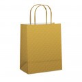 Sacola de Papel para Presente Relevo Ouro G 13X26X32cm Cromus Embalagens