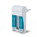 Carregador de Pilhas AA e AAA com 2 Pilhas AA 2500mAh Multilaser