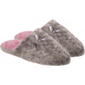 Chinelo Pantufa Adulto Feminino Cinza e Rosa com Top Stuf