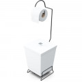 Suporte para Papel Higiênico com Lixeira Branco 20X22X59cm Stolf