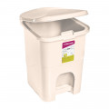 Lixeira Retangular de Pedal 6 litros Bege Primafer