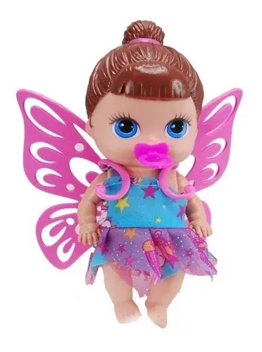 Brinquedo Boneca Babys Collection Mini Fada Morena Super Toys Brinquedo Boneca Babys Collection Mini Fada Morena Super Toys