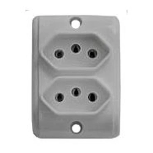 Tomada Dupla 2P+T 20A 250V Cinza Pezzi