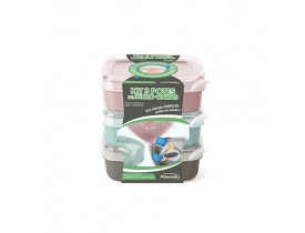 Conjunto de Potes Plástico com 3 Peças Wave Plasvale