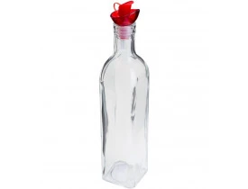 Garrafa para Azeite 510ml de Vidro com Tampa Vermelho Lyor