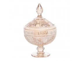 Potiche Decorativa Cristal com Pé Princess 15X24cm Champanhe Wolff