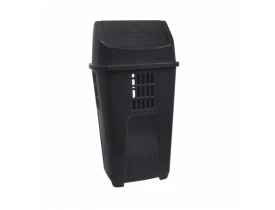 Lixeira Recycle Basculante 50 litros Preta 32X41X77cm Plasvale 