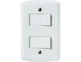 Conjunto 4x2 com 2 Interruptores Simples Branco Lux² Tramontina