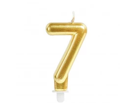 Vela para Aniversário N7 Perolizada Ouro Cromus Festas