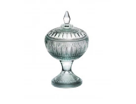 Potiche Decorativa Cristal com Pé Queen 11X18cm Verde Wolff