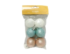 Bolas De Natal 4cm C/06 Glitter Colorido Florarte