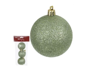Bola De Natal Com Glitter 6cm C/06 Unidade Dourado Florarte
