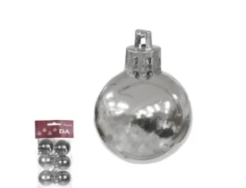 Bolas De Natal 4cm Metalizada Prata c/06 D&A