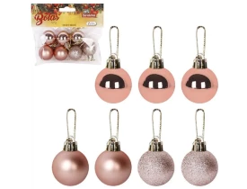 Bolas de Natal 3cm Mista Rose c/07 Zein