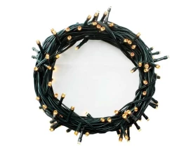 Pisca Pisca 8m 100 LEDS 8 Funções 220v Fio Verde Luz Amarela Florarte