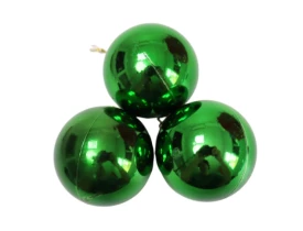 Bola De Natal Metalizada 6cm c/03 Verde D&A
