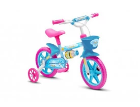 Bicicleta Infantil Aro 12 Azul e Rosa Nathor Modelo Aqua