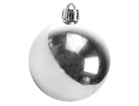 Bola de Natal Metalizada 6cm com 3 unidades Prata D&A