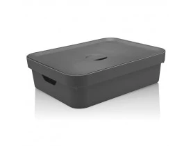 Caixa Organizadora Cube com Tampa Ou Martiplast GD 45x35,5x13cm Chumbo CC550