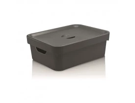 Caixa Organizadora Cube com Tampa Ou Martiplast MD 36,5x27,5x13cm Chumbo CC350