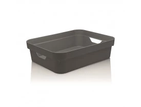 Caixa Organizadora Cube Baixa Ou Martiplast PQ 29,5x21x9cm Chumbo CC100