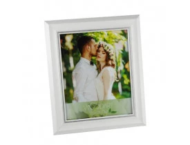 Porta Retrato Madeira 20x25cm Chanfrado Branco Woodart