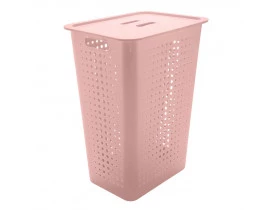 Cesta De Roupa Com Tampa Ou Martiplast 41x31x55cm Rosa Quartzo CO570