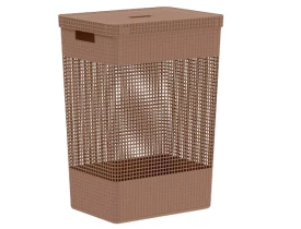 Cesto De Roupas Ou 49L Com Tampa Linha Grid