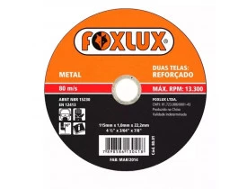 Disco de Corte Metal e Inox 178mm 7" Reforçado Foxlux