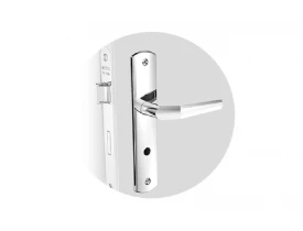 Fechadura Popline Reta de Banheiro Cromado ESP26 Soprano